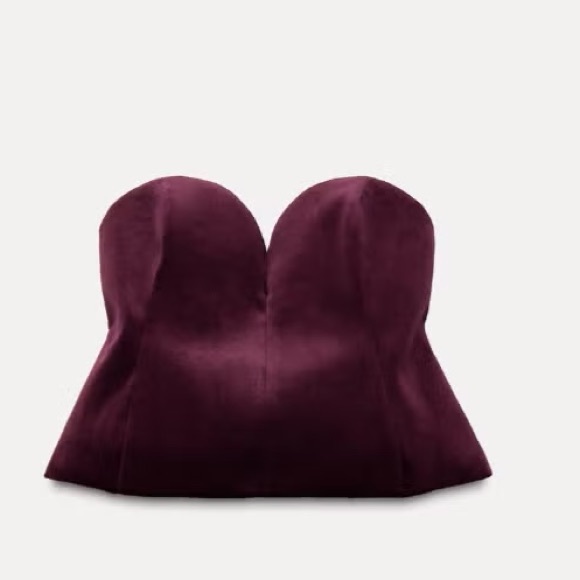 ZARA ZW COLLECTION VELVET CORSET - Picture 6 of 12